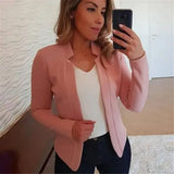 Blazer Feminino Alfaiataria Rosa Corte Slim Acinturado