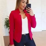 Blazer Feminino Alfaiataria Vermelho Corte Slim Acinturado
