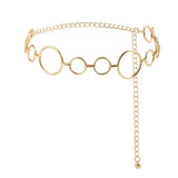 Cinto de Metal Feminino Corrente Dourado