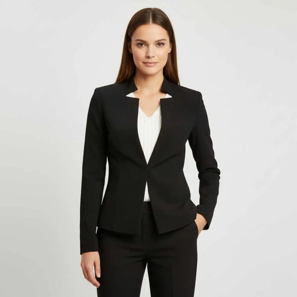 Blazer Alfaiataria Preto Corte Slim Acinturado