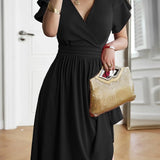 Vestido Midi Decote V Jade Preto