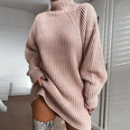 Vestido de Tricot Oversized Gola Alta Rosa em foto de produto (pose a confirmar por revisao humana)