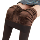 Meia Calça Legging Térmica Forrada de Lã Marrom
